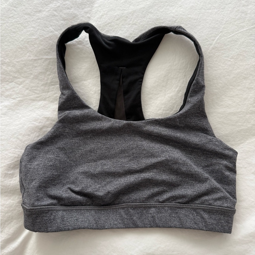 lululemon athletica Heathered Charcoal Racerback Sports Bra